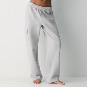 Aritzia TNA Cozy Fleece Mega Fit Cargo Sweatpants Grey 2XL